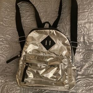 Silver mini backpack
